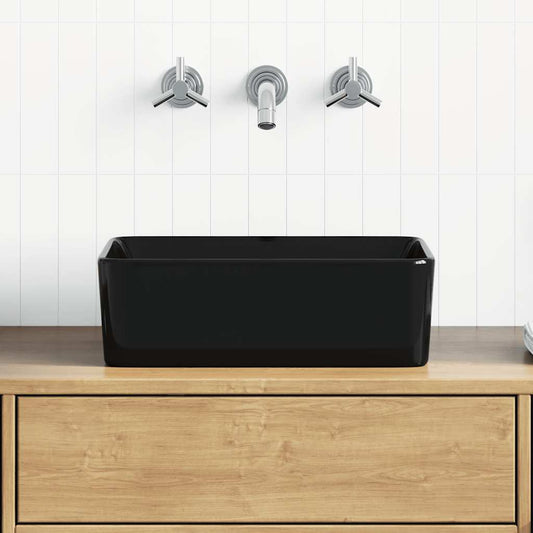 Wastafel 40x30x13 cm keramiek zwart is nu te koop bij PeponiXL, paradijselijk wonen!