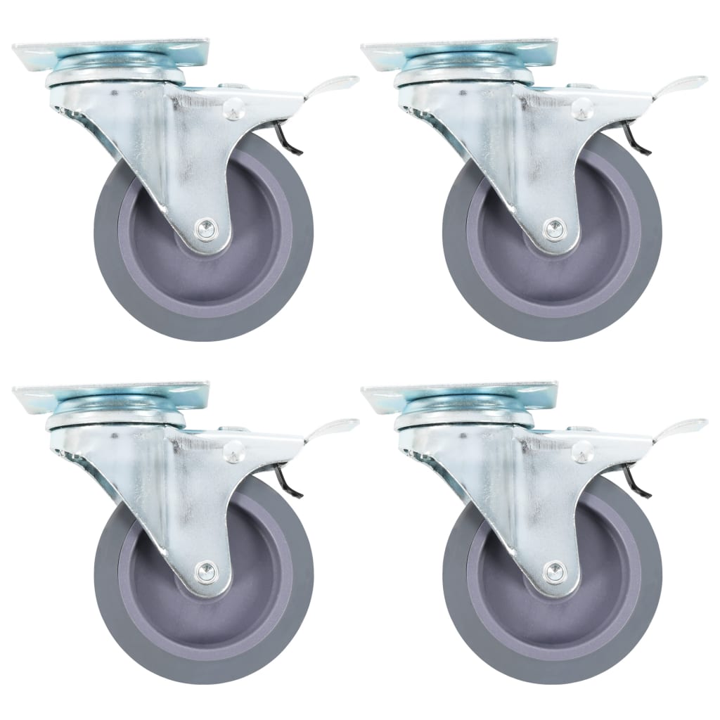 Zwenkwielen met dubbele remmen 4 st 75 mm is nu te koop bij PeponiXL, paradijselijk wonen!