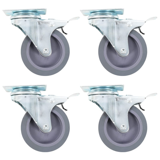 Zwenkwielen met dubbele remmen 4 st 75 mm is nu te koop bij PeponiXL, paradijselijk wonen!