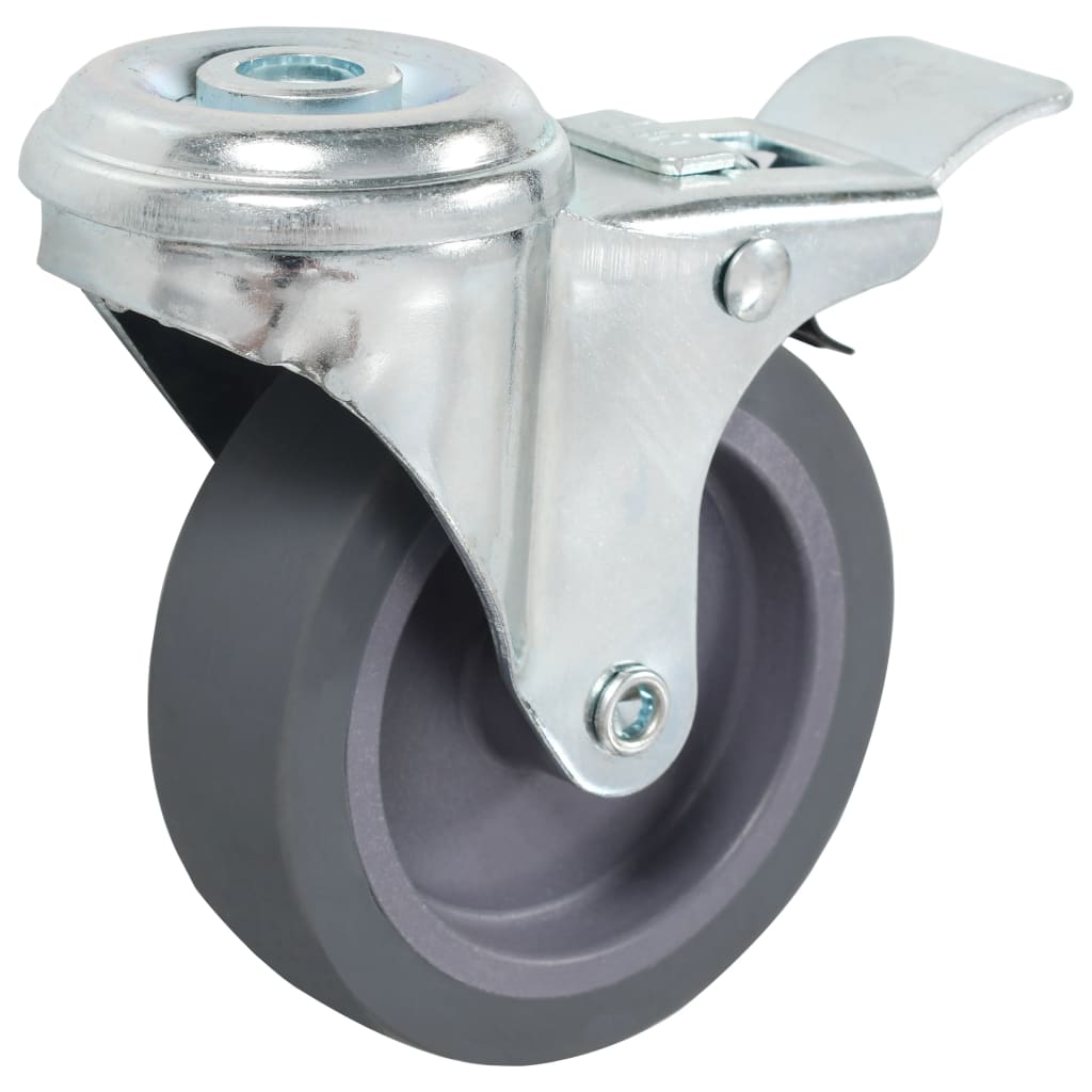 Zwenkwielen met boutgaten en dubbele remmen 4 st 75 mm is nu te koop bij PeponiXL, paradijselijk wonen!