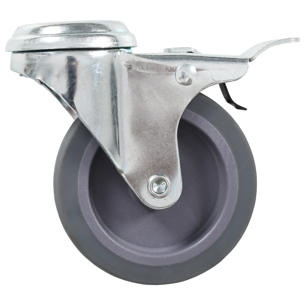 Zwenkwielen met boutgaten en dubbele remmen 4 st 75 mm is nu te koop bij PeponiXL, paradijselijk wonen!