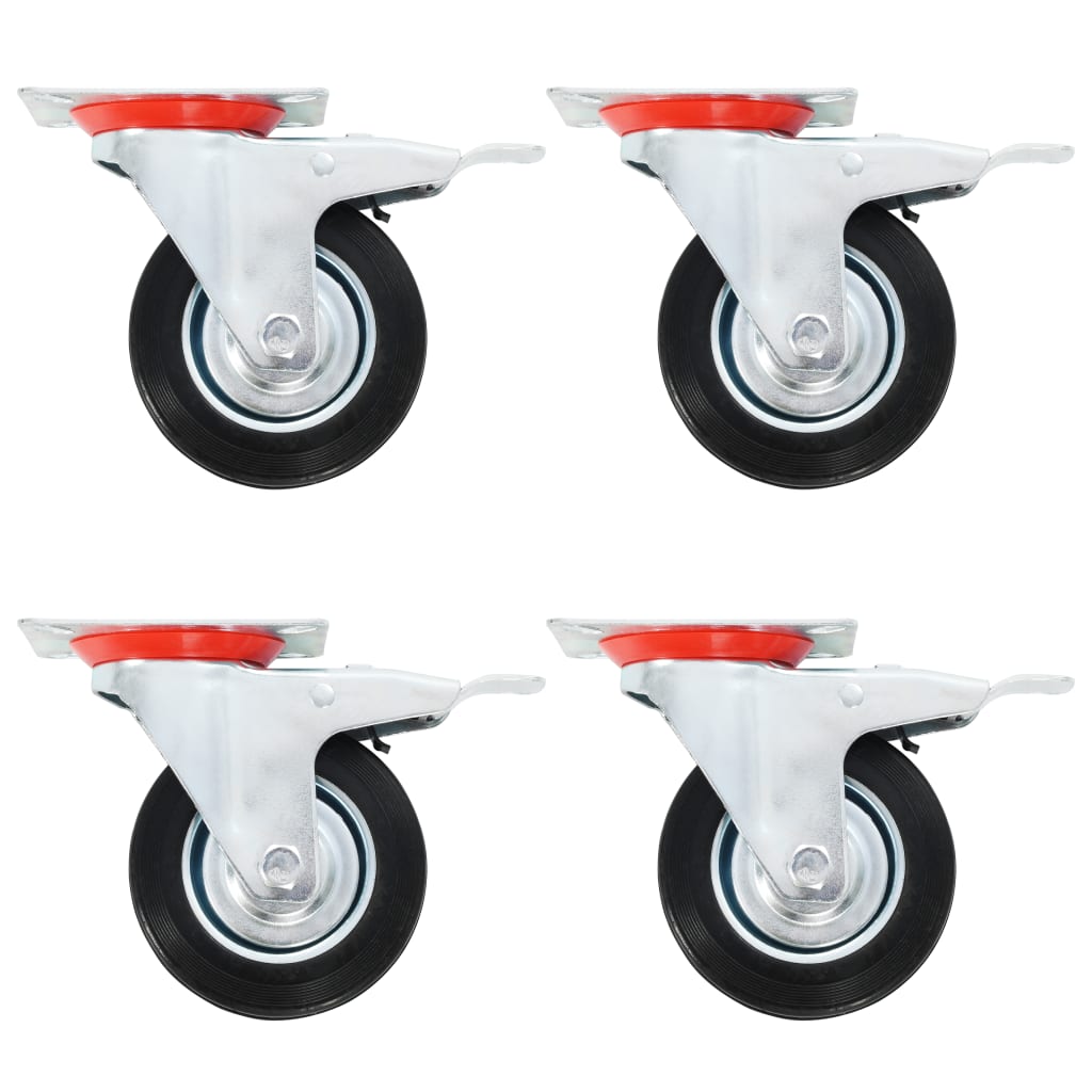 Zwenkwielen met dubbele remmen 4 st 100 mm is nu te koop bij PeponiXL, paradijselijk wonen!