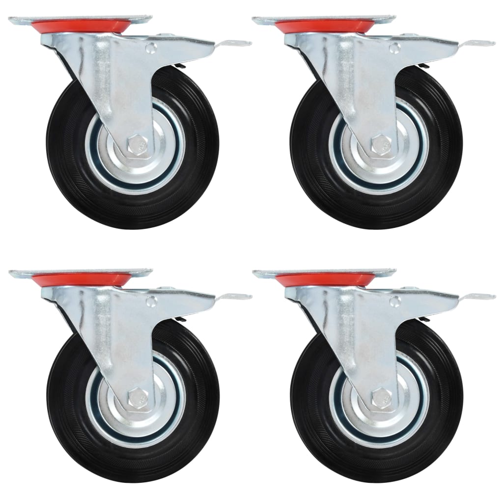 Zwenkwielen met dubbele remmen 4 st 125 mm is nu te koop bij PeponiXL, paradijselijk wonen!