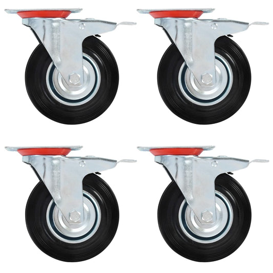 Zwenkwielen met dubbele remmen 4 st 125 mm is nu te koop bij PeponiXL, paradijselijk wonen!