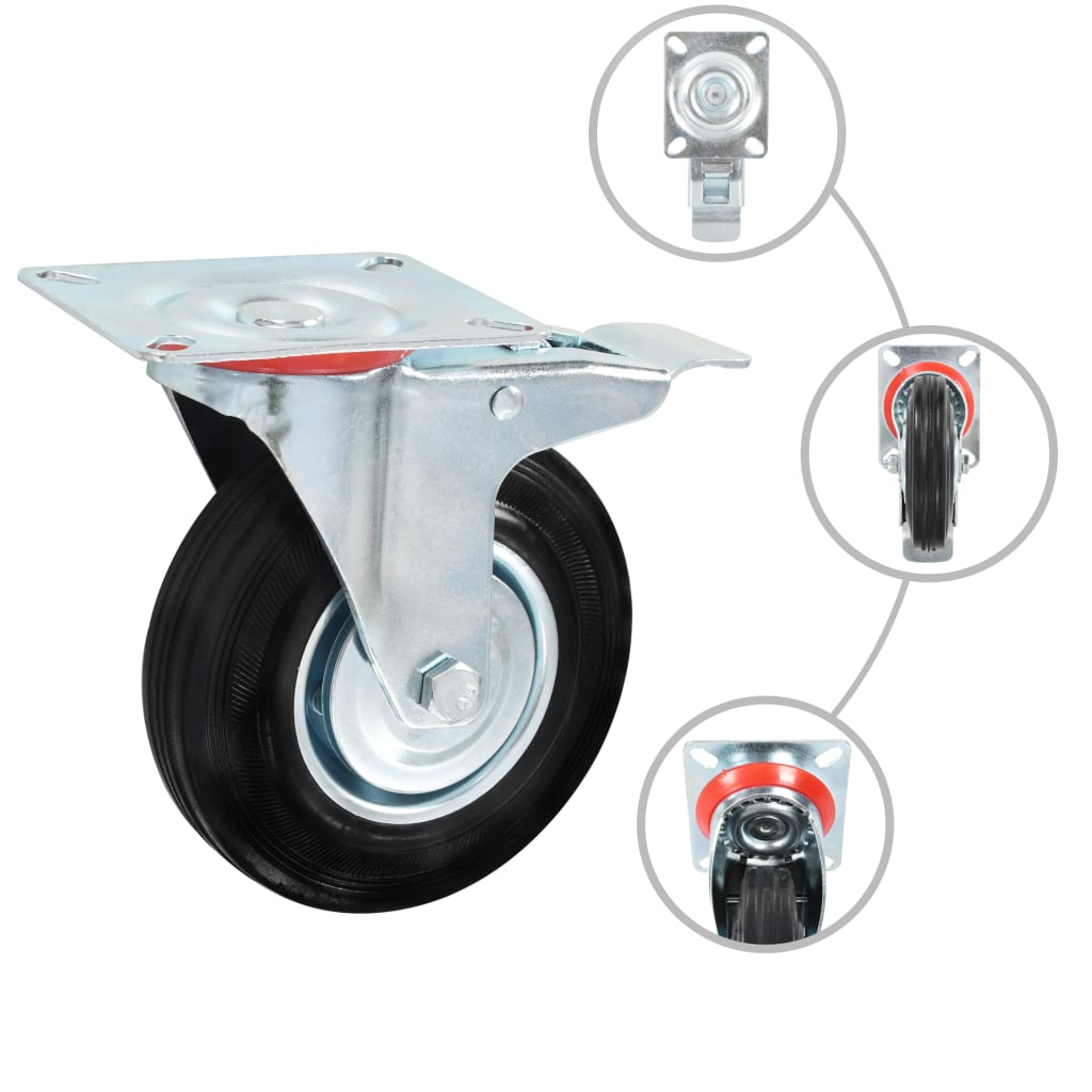 Zwenkwielen met dubbele remmen 4 st 125 mm is nu te koop bij PeponiXL, paradijselijk wonen!