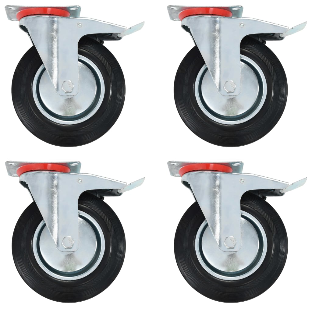 Zwenkwielen met dubbele remmen 4 st 200 mm is nu te koop bij PeponiXL, paradijselijk wonen!