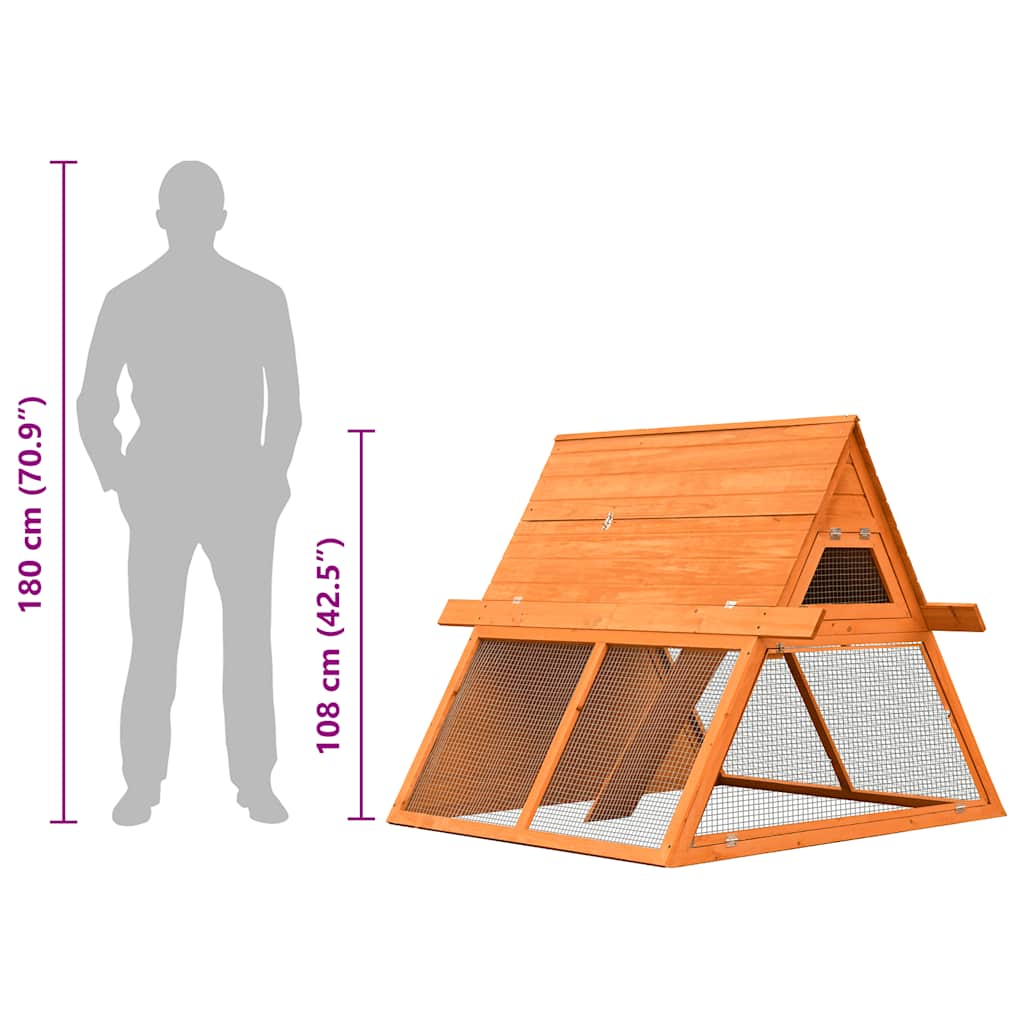 Konijnenhok 152x128x108 cm massief grenen- en vurenhout is nu te koop bij PeponiXL, paradijselijk wonen!