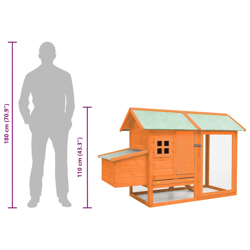 Kippenhok 170x81x110 cm massief grenen- en vurenhout is nu te koop bij PeponiXL, paradijselijk wonen!