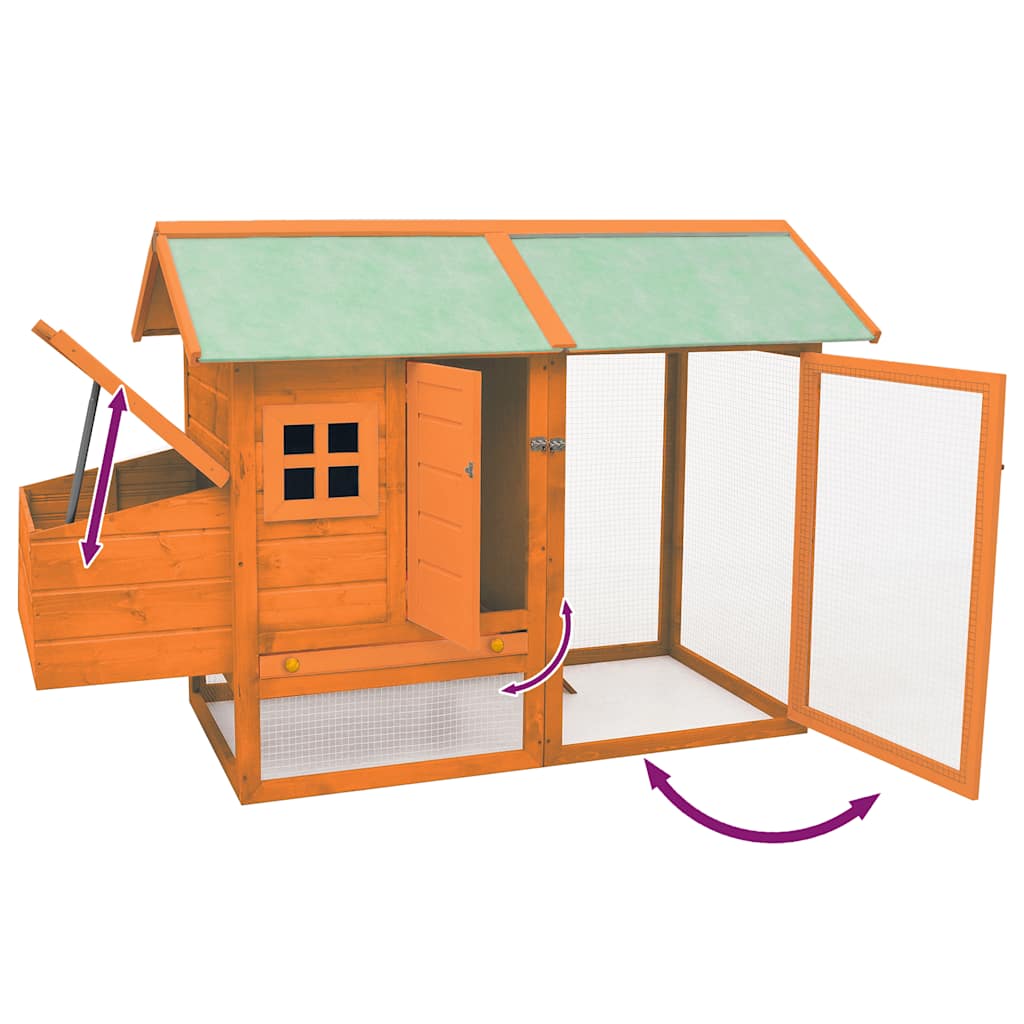 Kippenhok 170x81x110 cm massief grenen- en vurenhout is nu te koop bij PeponiXL, paradijselijk wonen!