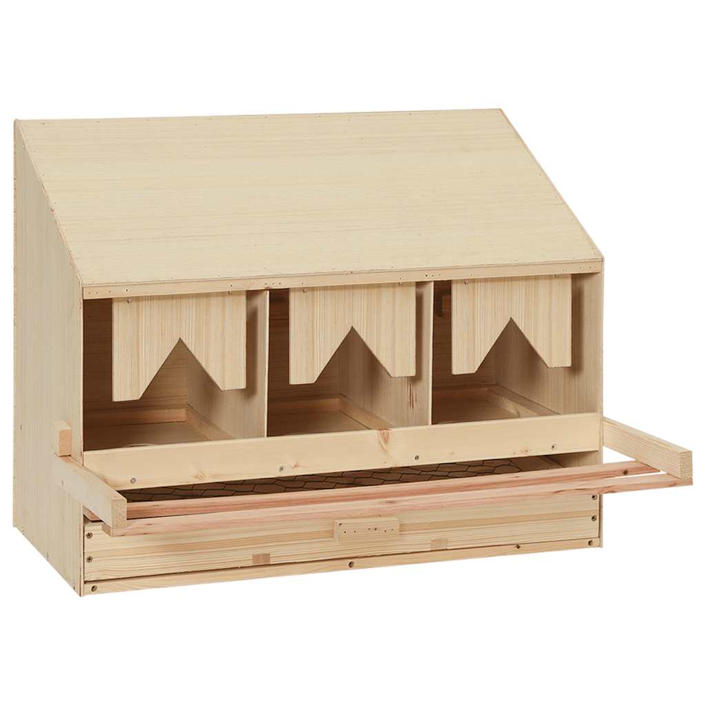 Kippenlegkast 3 compartimenten 72x33x54 cm massief grenenhout is nu te koop bij PeponiXL, paradijselijk wonen!
