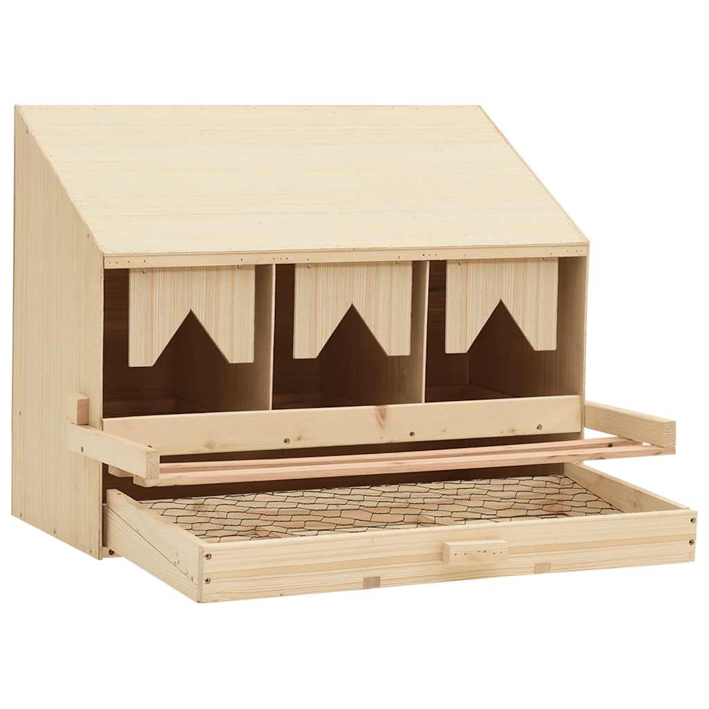 Kippenlegkast 3 compartimenten 72x33x54 cm massief grenenhout is nu te koop bij PeponiXL, paradijselijk wonen!
