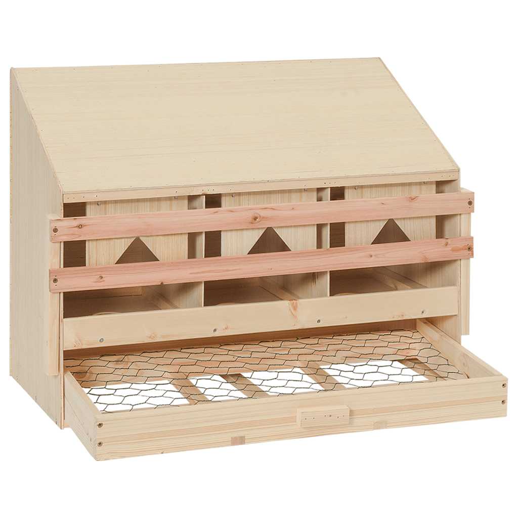 Kippenlegkast 3 compartimenten 72x33x54 cm massief grenenhout is nu te koop bij PeponiXL, paradijselijk wonen!
