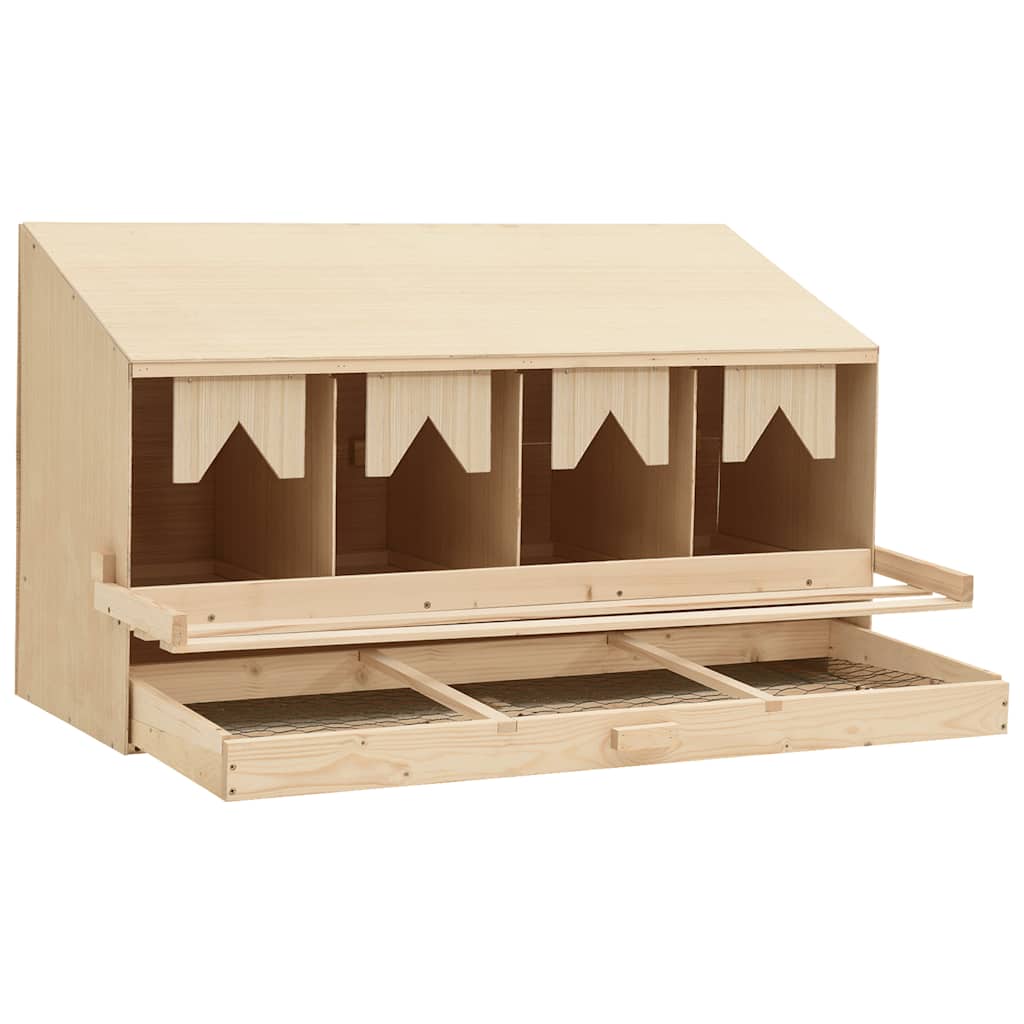Kippenlegkast 4 compartimenten 106x40x59 cm massief grenenhout is nu te koop bij PeponiXL, paradijselijk wonen!