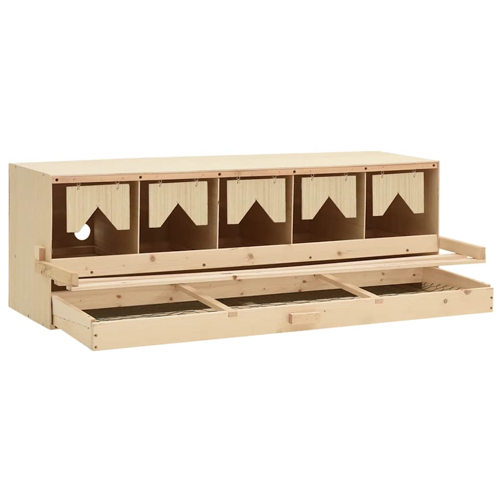 Kippenlegkast 5 compartimenten 117x33x38 cm massief grenenhout is nu te koop bij PeponiXL, paradijselijk wonen!