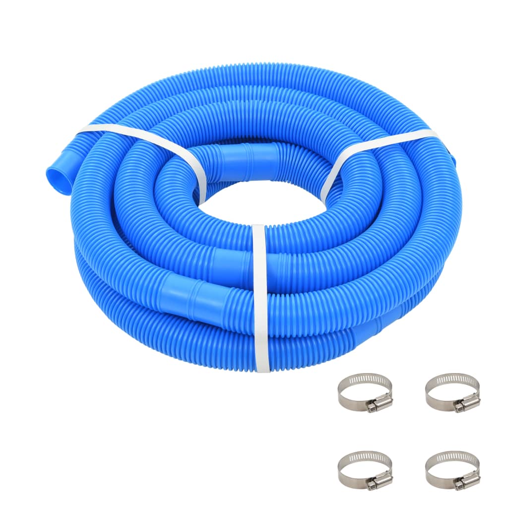 Zwembadslang met klemmen 38 mm 6 m blauw is nu te koop bij PeponiXL, paradijselijk wonen!