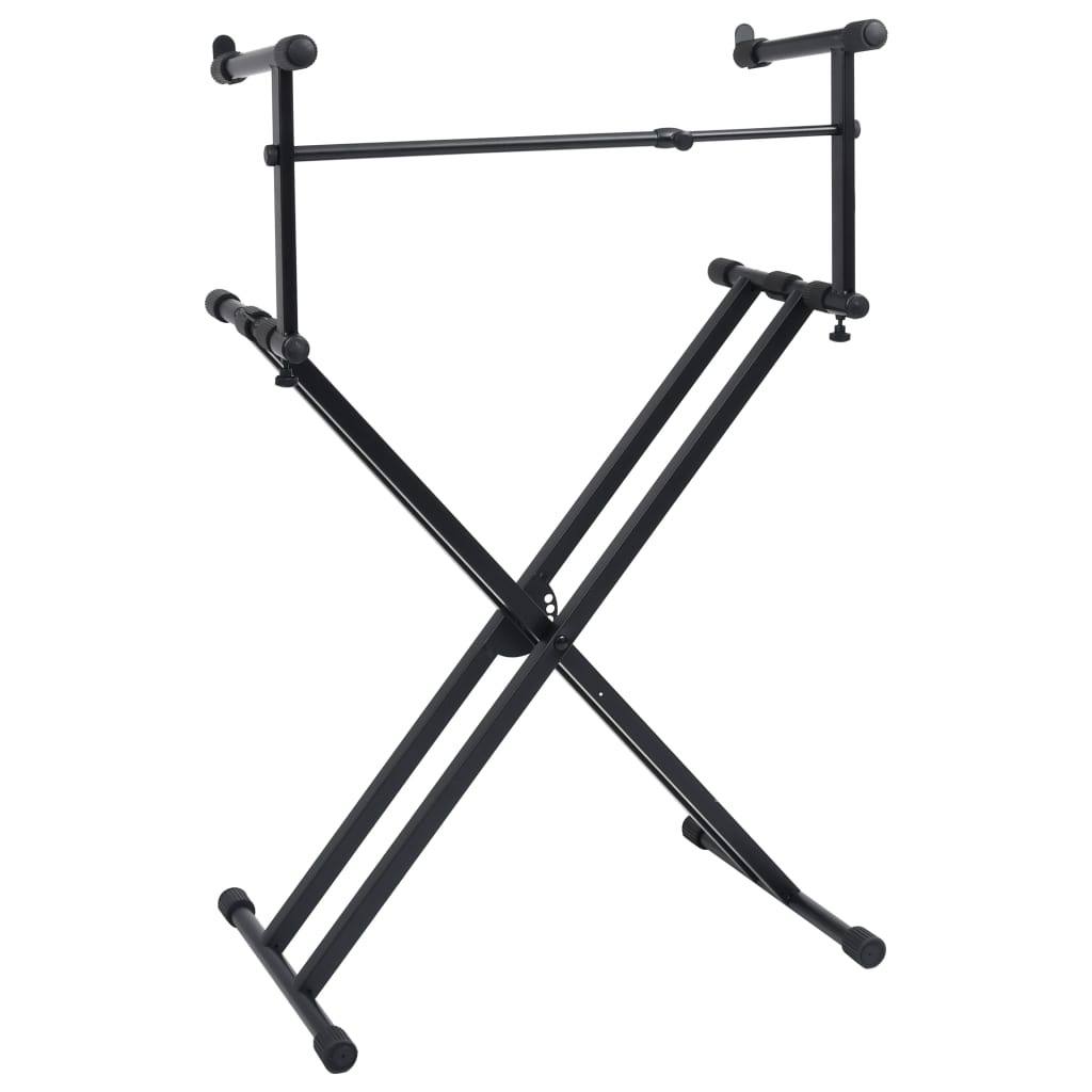 Keyboardstandaard X-frame dubbel versterkt zwart is nu te koop bij PeponiXL, paradijselijk wonen!