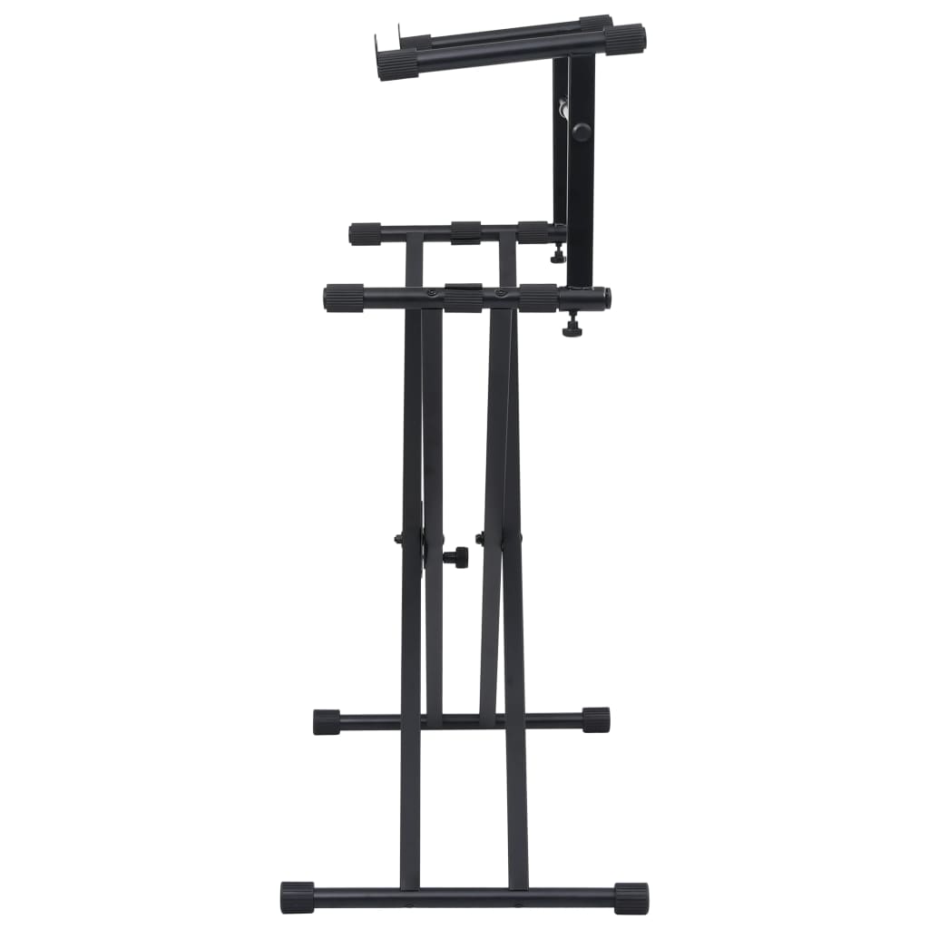 Keyboardstandaard X-frame dubbel versterkt zwart is nu te koop bij PeponiXL, paradijselijk wonen!