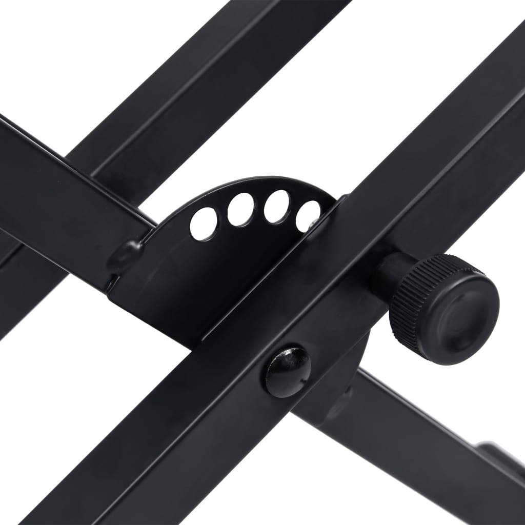 Keyboardstandaard X-frame dubbel versterkt zwart is nu te koop bij PeponiXL, paradijselijk wonen!