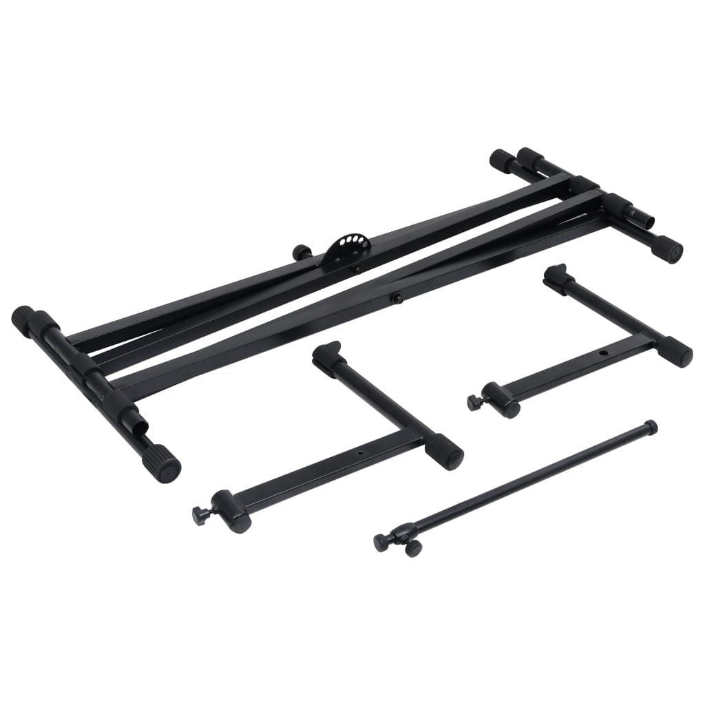 Keyboardstandaard X-frame dubbel versterkt zwart is nu te koop bij PeponiXL, paradijselijk wonen!