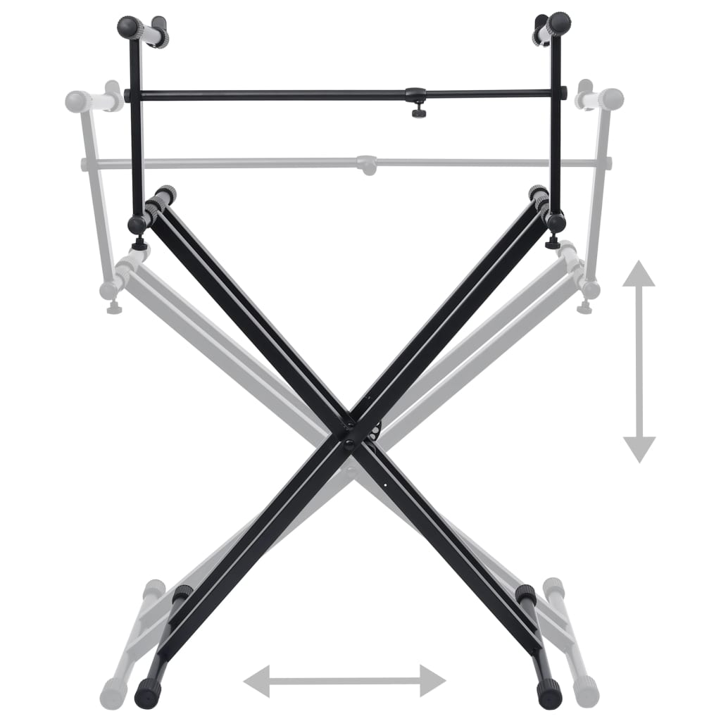 Keyboardstandaard X-frame dubbel versterkt zwart is nu te koop bij PeponiXL, paradijselijk wonen!
