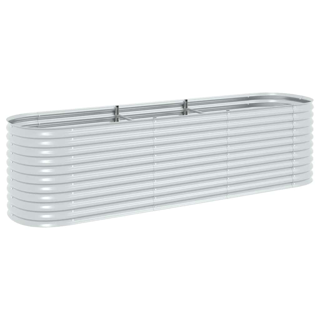 Plantenbak verhoogd 320x80x81 cm gegalvaniseerd staal zilver is nu te koop bij PeponiXL, paradijselijk wonen!