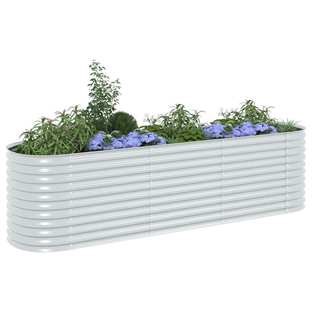Plantenbak verhoogd 320x80x81 cm gegalvaniseerd staal zilver is nu te koop bij PeponiXL, paradijselijk wonen!