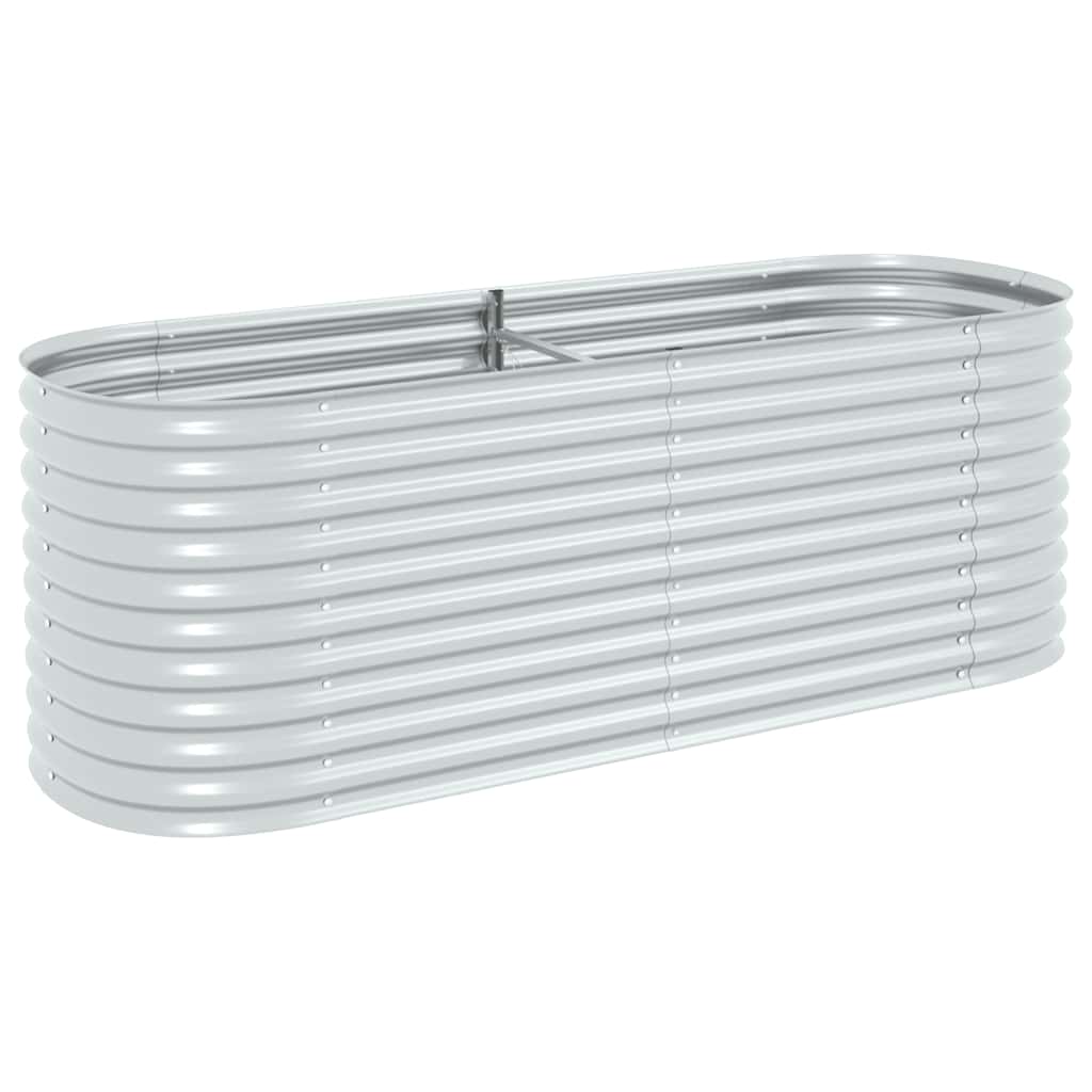 Plantenbak verhoogd 240x80x81 cm gegalvaniseerd staal zilver is nu te koop bij PeponiXL, paradijselijk wonen!