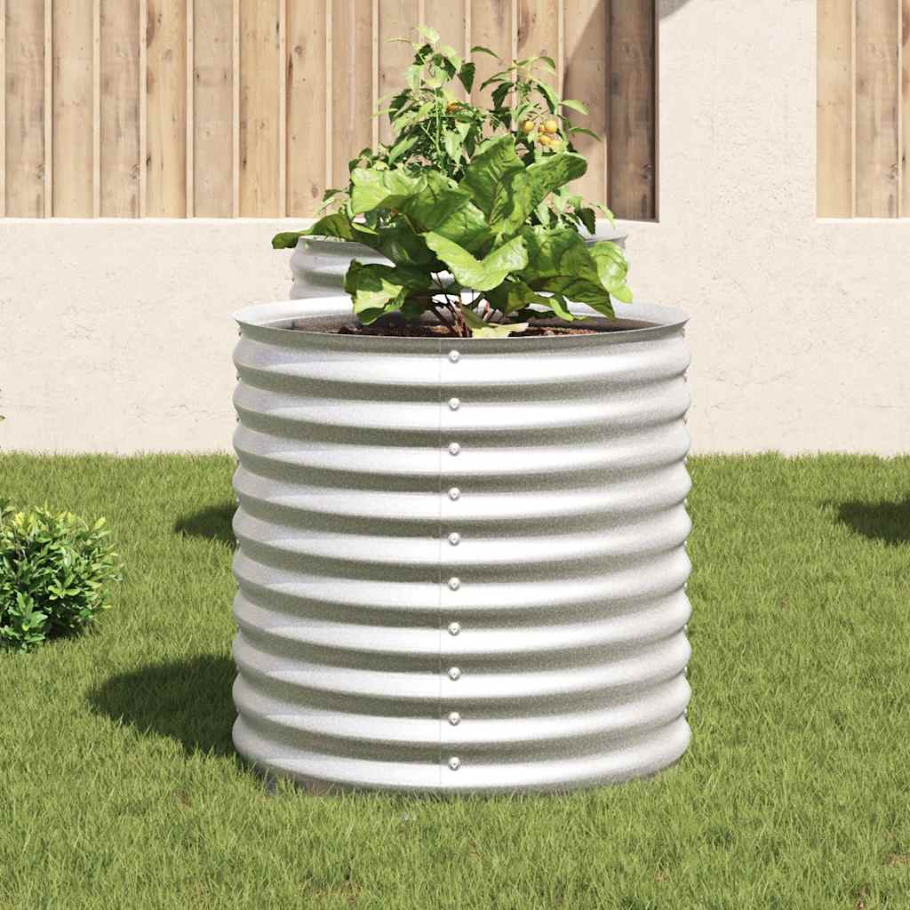 Plantenbak verhoogd 80x80x81 cm gegalvaniseerd staal zilver is nu te koop bij PeponiXL, paradijselijk wonen!