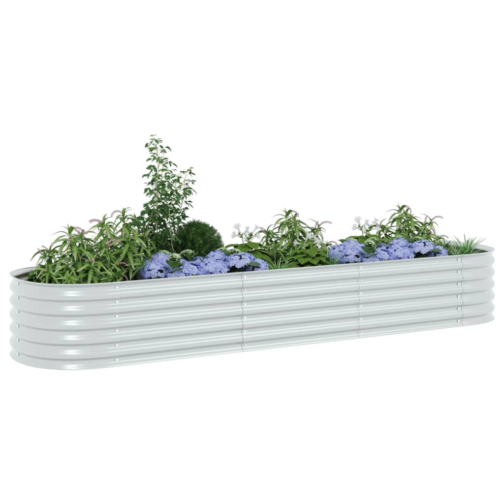 Plantenbak verhoogd 320x80x44 cm gegalvaniseerd staal zilver is nu te koop bij PeponiXL, paradijselijk wonen!