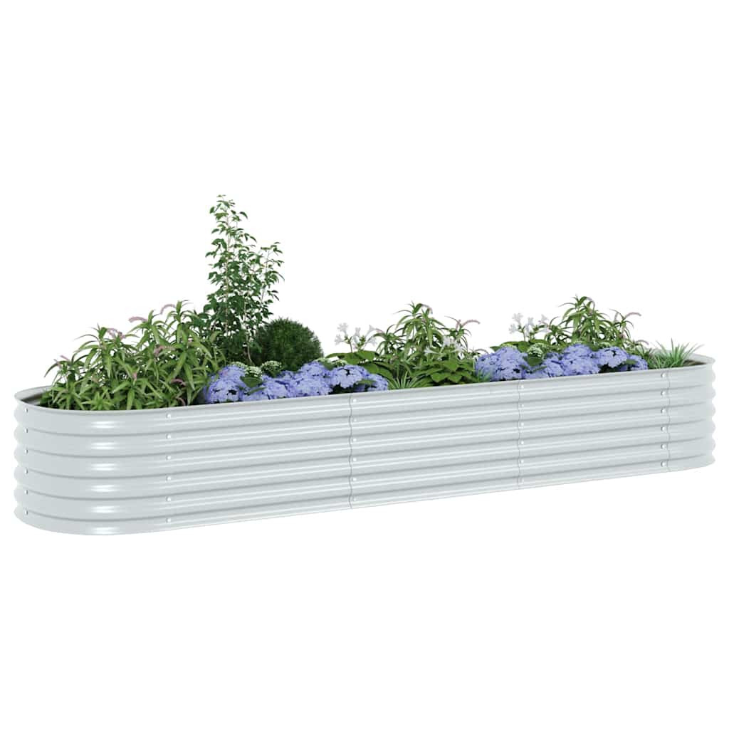 Plantenbak verhoogd 320x80x44 cm gegalvaniseerd staal zilver is nu te koop bij PeponiXL, paradijselijk wonen!