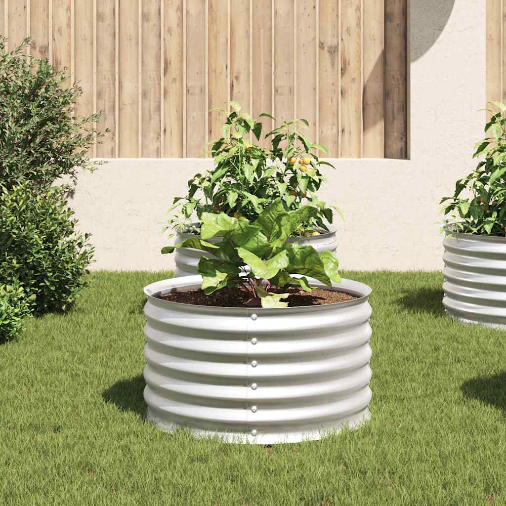 Plantenbak verhoogd 80x80x44 cm gegalvaniseerd staal zilver is nu te koop bij PeponiXL, paradijselijk wonen!