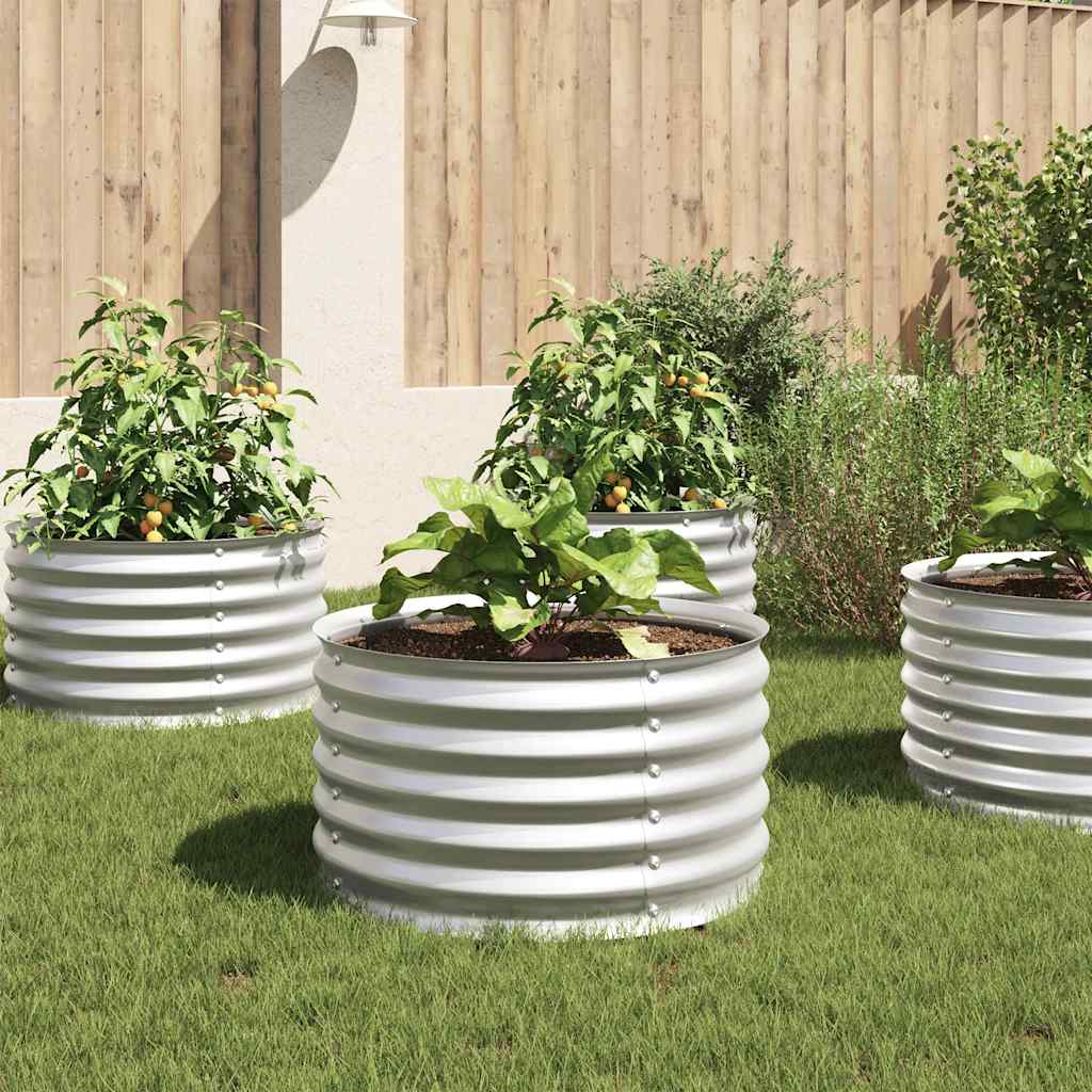 Plantenbak verhoogd 80x80x44 cm gegalvaniseerd staal zilver is nu te koop bij PeponiXL, paradijselijk wonen!
