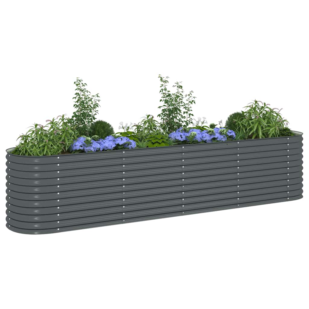 Plantenbak verhoogd 400x80x81 cm gegalvaniseerd staal grijs is nu te koop bij PeponiXL, paradijselijk wonen!