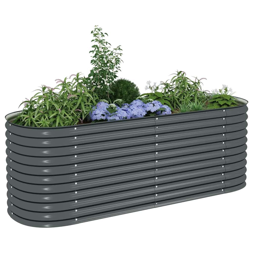 Plantenbak verhoogd 240x80x81 cm gegalvaniseerd staal grijs is nu te koop bij PeponiXL, paradijselijk wonen!