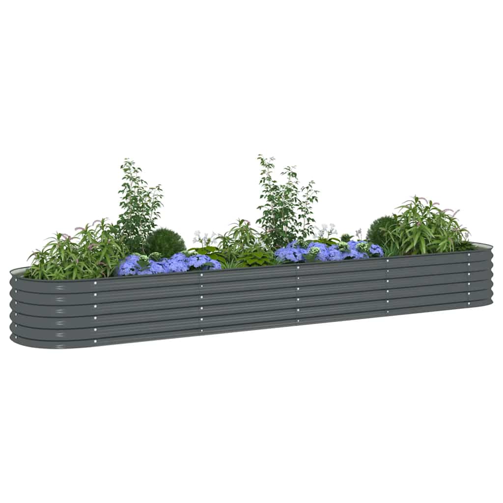 Plantenbak verhoogd 400x80x44 cm gegalvaniseerd staal grijs is nu te koop bij PeponiXL, paradijselijk wonen!