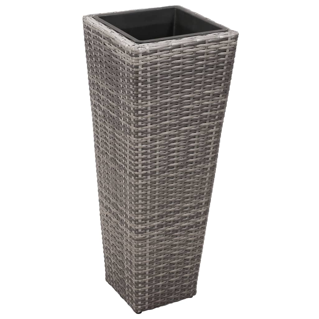 Plantenbakken verhoogd 3 st poly rattan grijs is nu te koop bij PeponiXL, paradijselijk wonen!