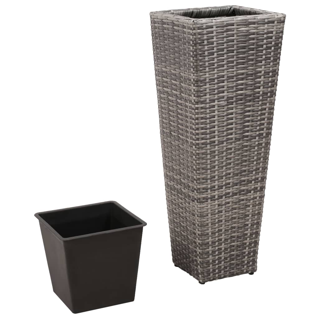 Plantenbakken verhoogd 3 st poly rattan grijs is nu te koop bij PeponiXL, paradijselijk wonen!