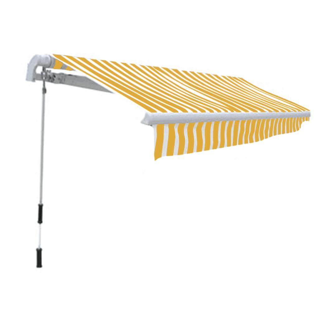 Luifel handmatig uittrekbaar 300 cm geel/wit is nu te koop bij PeponiXL, paradijselijk wonen!