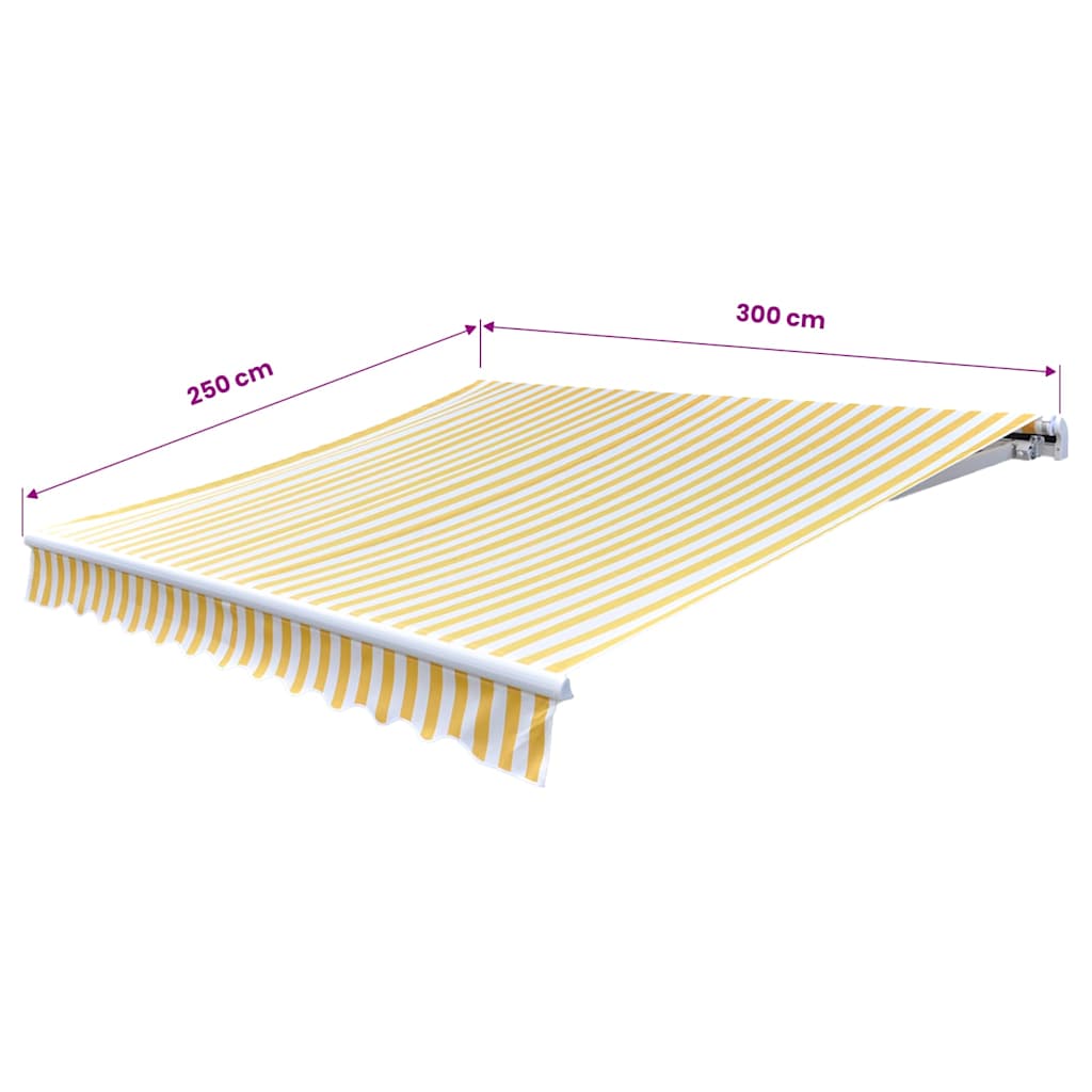 Luifel handmatig uittrekbaar 300 cm geel/wit is nu te koop bij PeponiXL, paradijselijk wonen!
