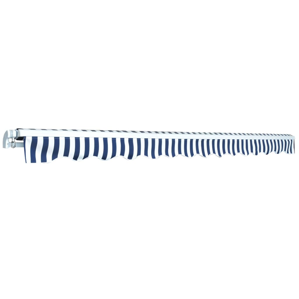 Luifel handmatig uittrekbaar 450 cm blauw/wit is nu te koop bij PeponiXL, paradijselijk wonen!