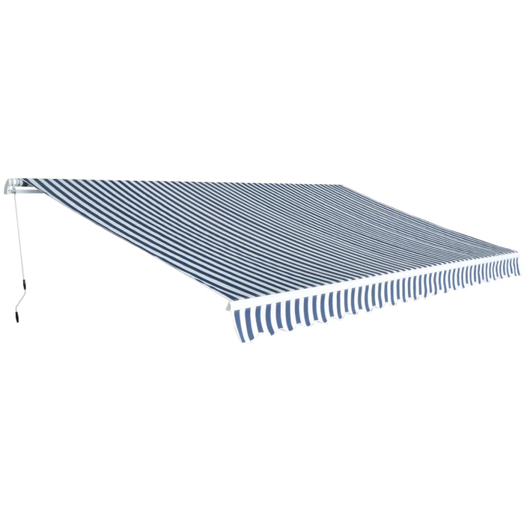 Luifel handmatig uittrekbaar 500 cm blauw/wit is nu te koop bij PeponiXL, paradijselijk wonen!