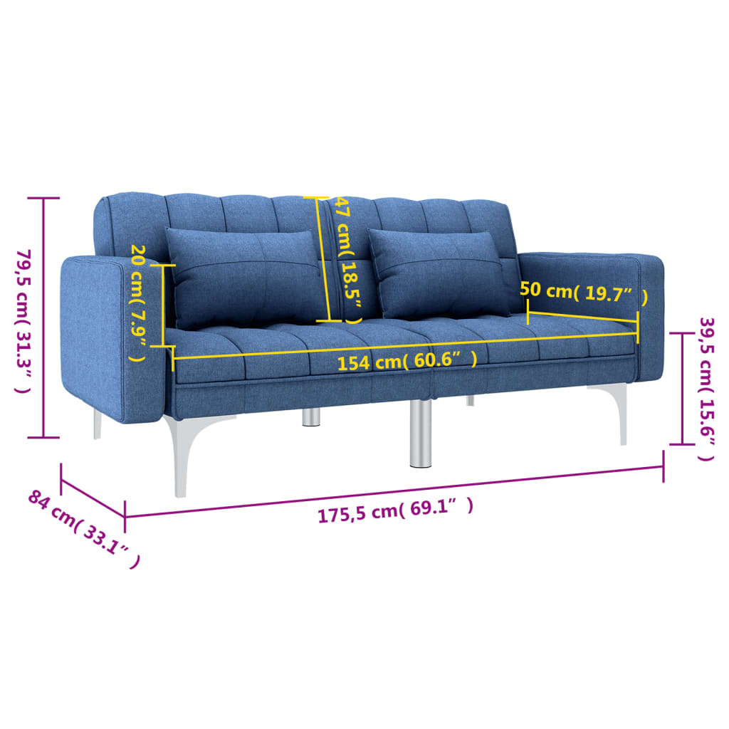 Slaapbank stof blauw is nu te koop bij PeponiXL, paradijselijk wonen!