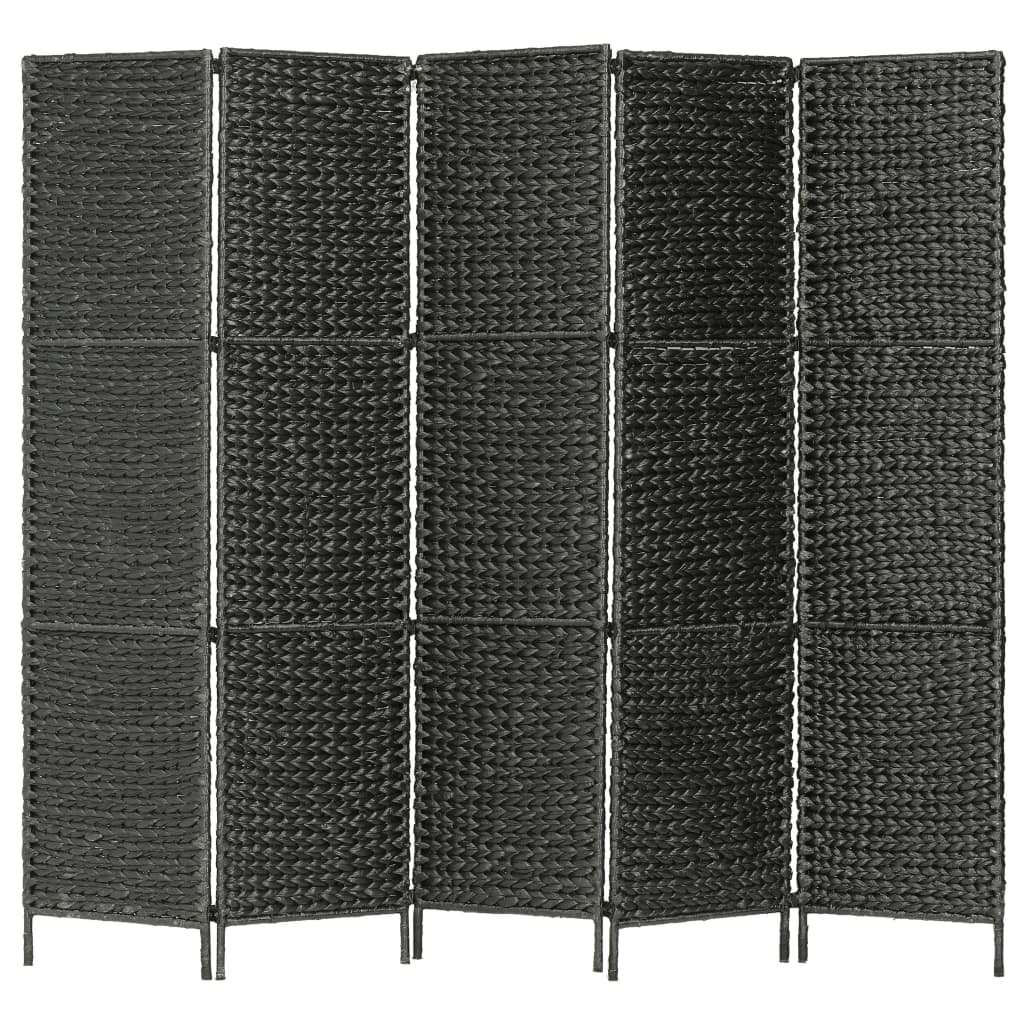 Kamerscherm met 5 panelen 193x160 cm waterhyacint zwart is nu te koop bij PeponiXL, paradijselijk wonen!