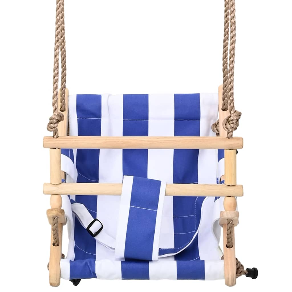 Babyschommel met veiligheidsgordel katoen hout blauw is nu te koop bij PeponiXL, paradijselijk wonen!