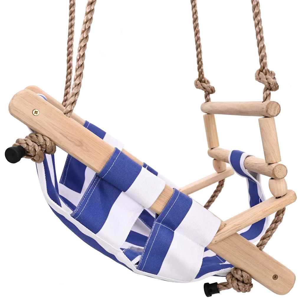 Babyschommel met veiligheidsgordel katoen hout blauw is nu te koop bij PeponiXL, paradijselijk wonen!