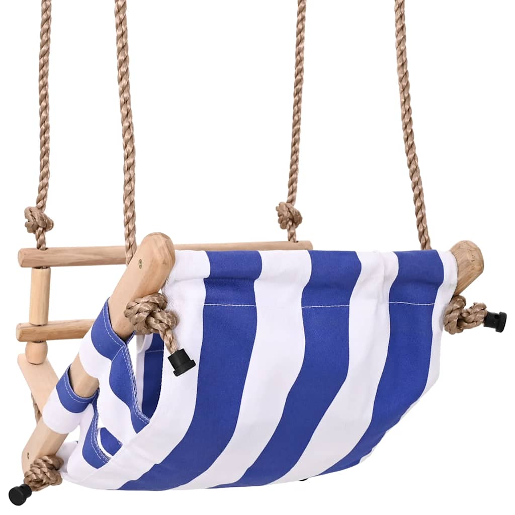 Babyschommel met veiligheidsgordel katoen hout blauw is nu te koop bij PeponiXL, paradijselijk wonen!