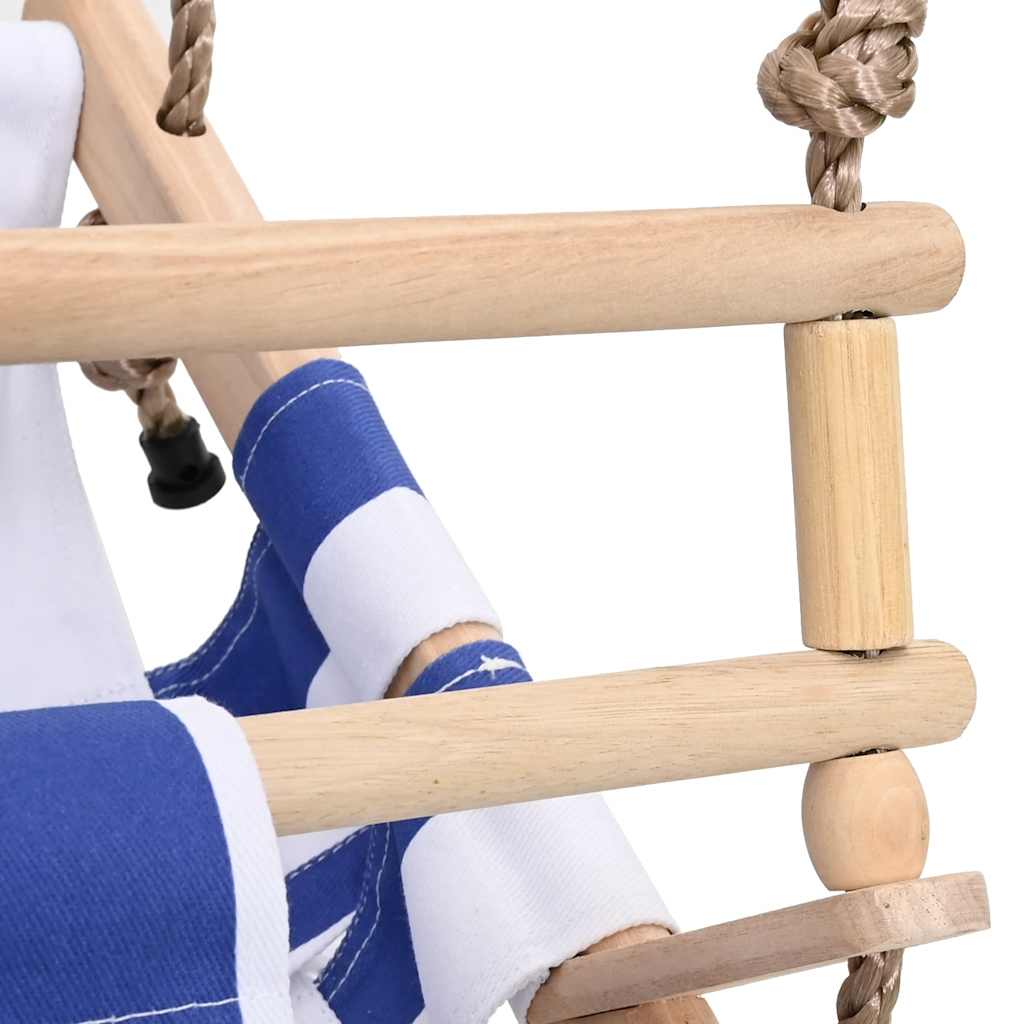 Babyschommel met veiligheidsgordel katoen hout blauw is nu te koop bij PeponiXL, paradijselijk wonen!