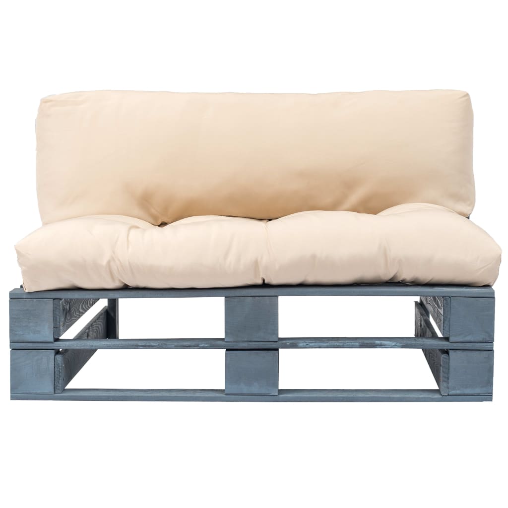 Tuinbank pallet met zandkleurige kussens grenenhout is nu te koop bij PeponiXL, paradijselijk wonen!