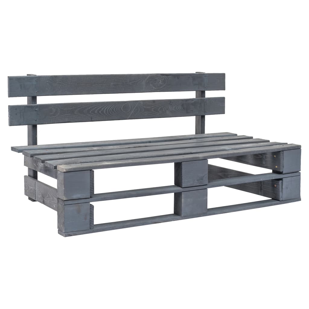Tuinbank pallet met grijze kussens grenenhout is nu te koop bij PeponiXL, paradijselijk wonen!