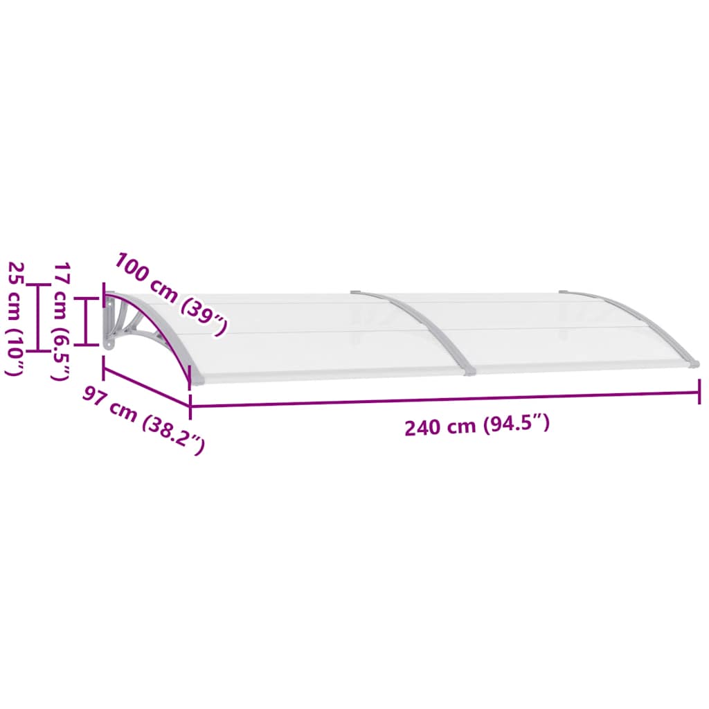 Deurluifel 240x100 cm PC grijs is nu te koop bij PeponiXL, paradijselijk wonen!